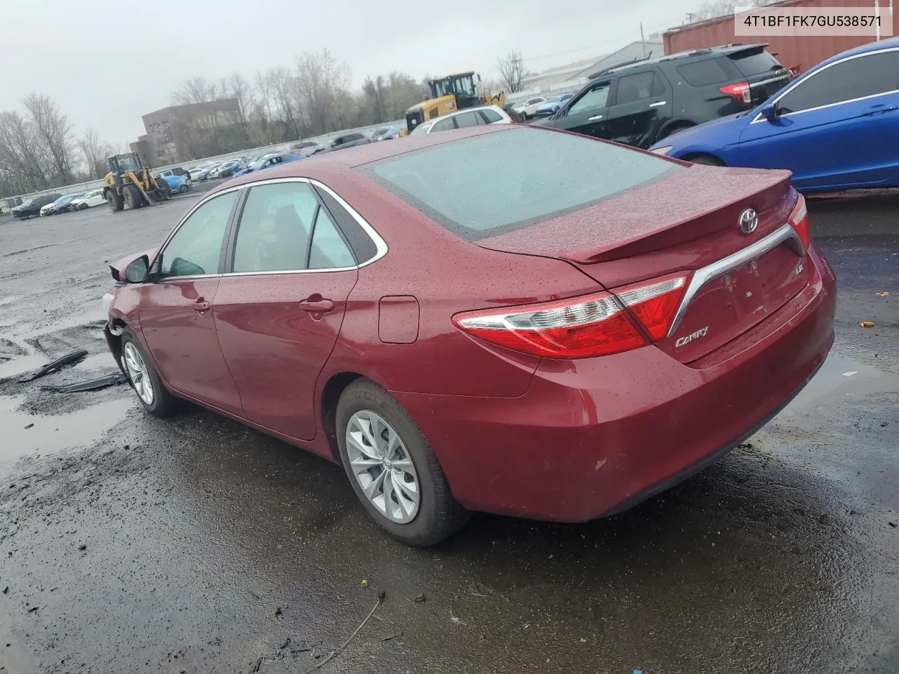 2016 Toyota Camry Le VIN: 4T1BF1FK7GU538571 Lot: 50243654