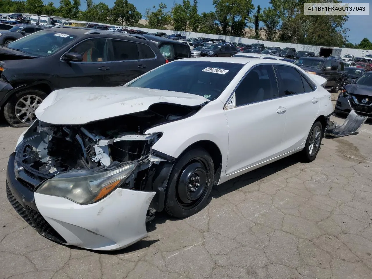 2016 Toyota Camry Le VIN: 4T1BF1FK4GU137043 Lot: 65920594