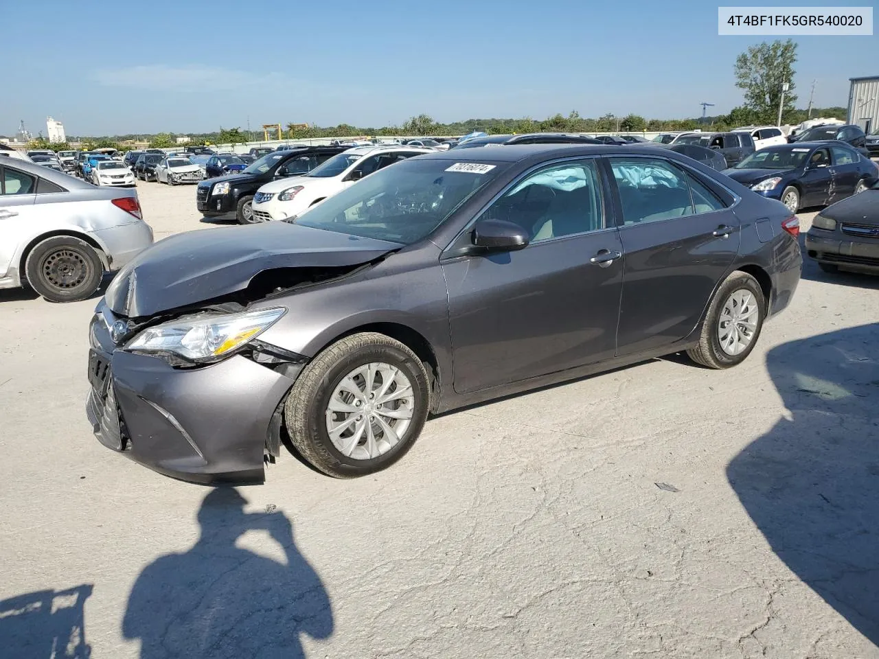 2016 Toyota Camry Le VIN: 4T4BF1FK5GR540020 Lot: 70316074