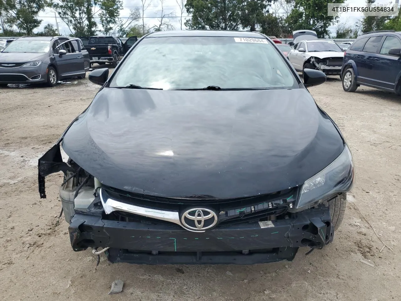 2016 Toyota Camry Le VIN: 4T1BF1FK5GU554834 Lot: 71029684