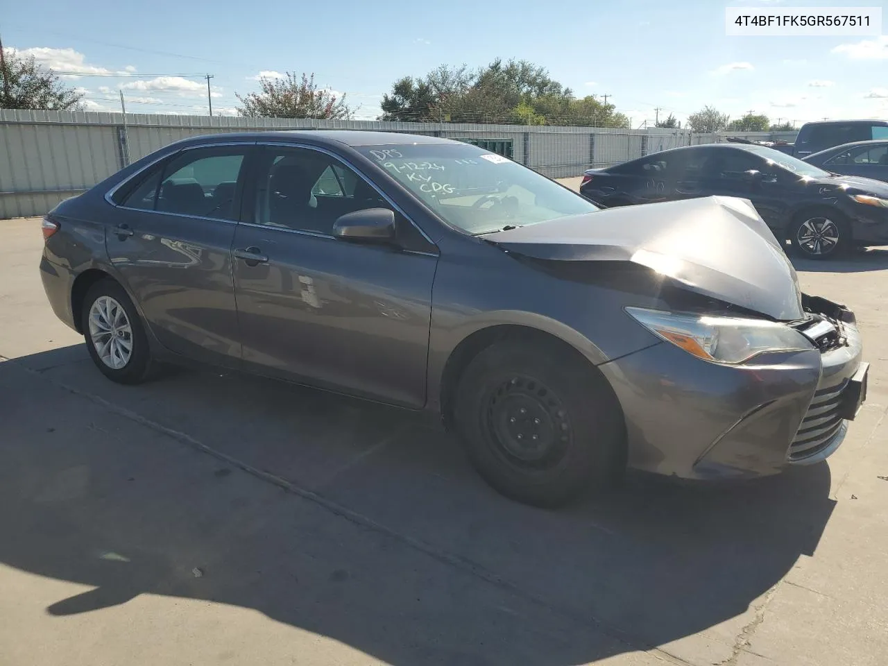 2016 Toyota Camry Le VIN: 4T4BF1FK5GR567511 Lot: 71826454