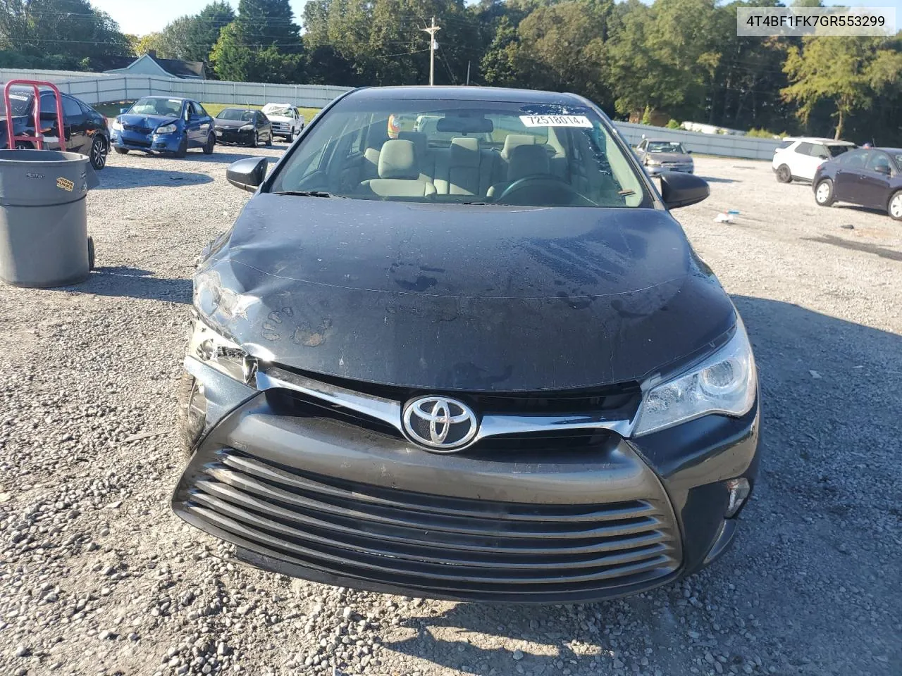 2016 Toyota Camry Le VIN: 4T4BF1FK7GR553299 Lot: 72518014