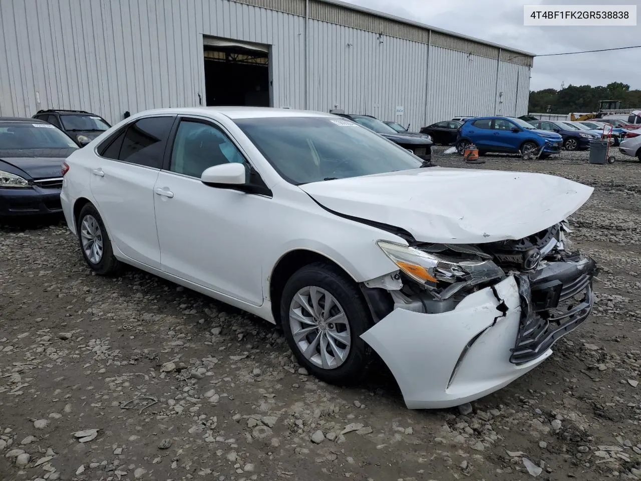 2016 Toyota Camry Le VIN: 4T4BF1FK2GR538838 Lot: 73695204