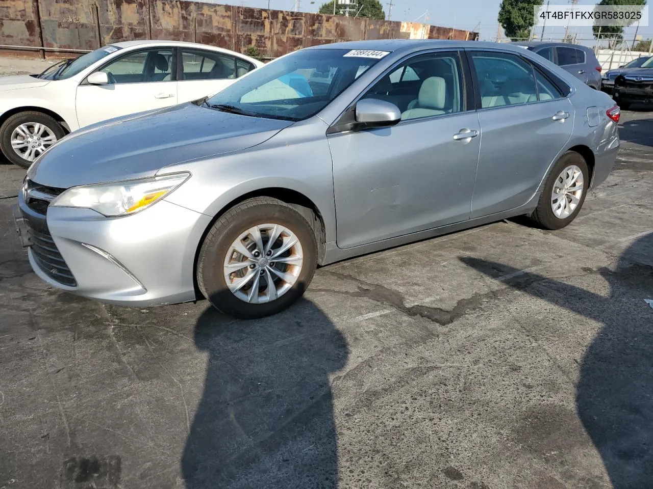 2016 Toyota Camry Le VIN: 4T4BF1FKXGR583025 Lot: 73891344