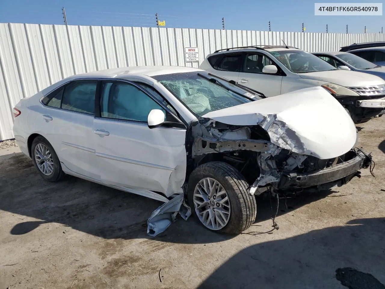 4T4BF1FK6GR540978 2016 Toyota Camry Le