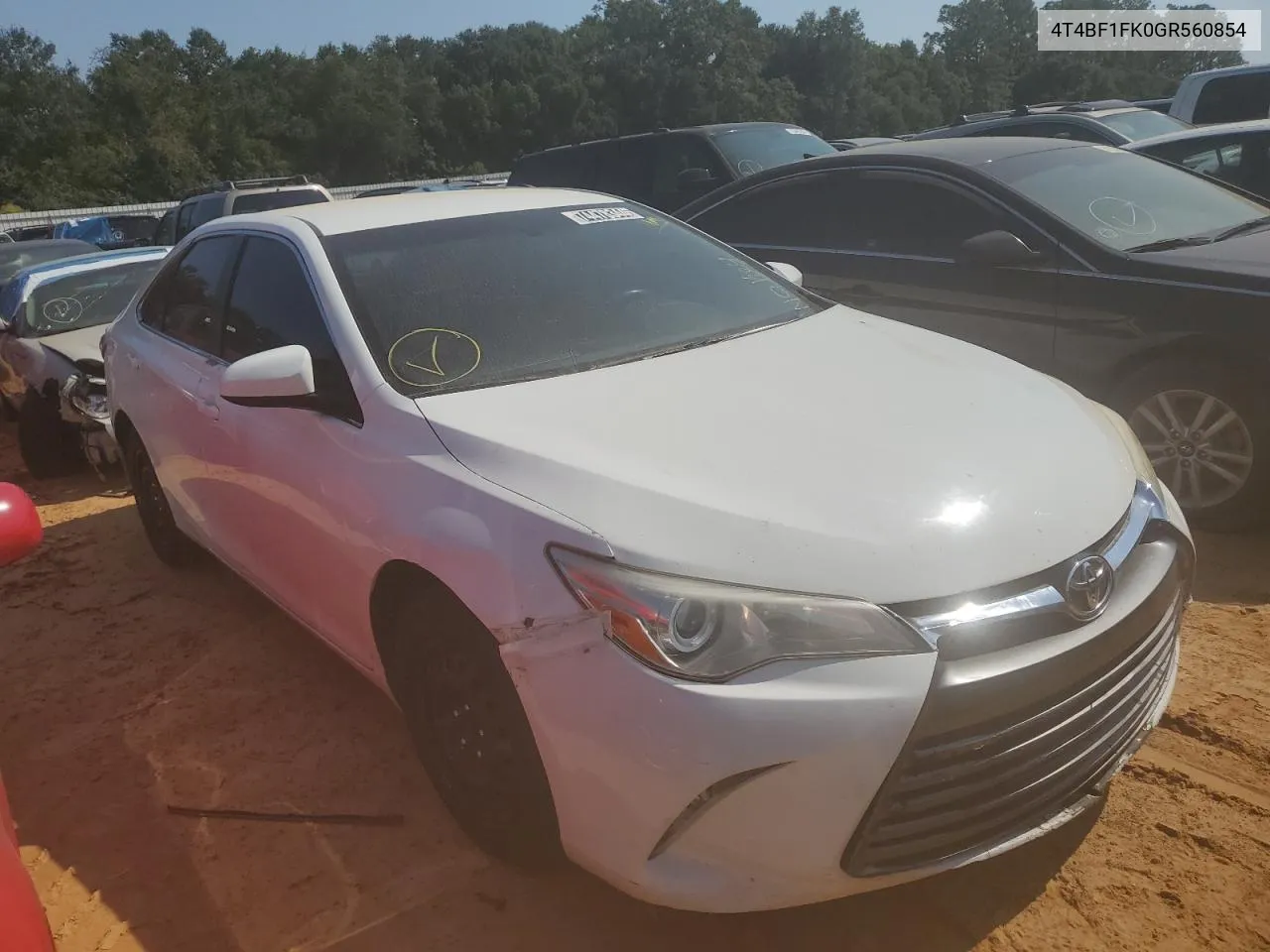 2016 Toyota Camry Le VIN: 4T4BF1FK0GR560854 Lot: 74478344