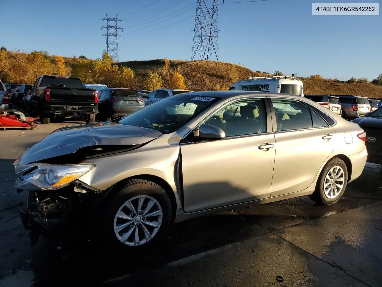 2016 Toyota Camry Le VIN: 4T4BF1FK6GR542262 Lot: 77703404