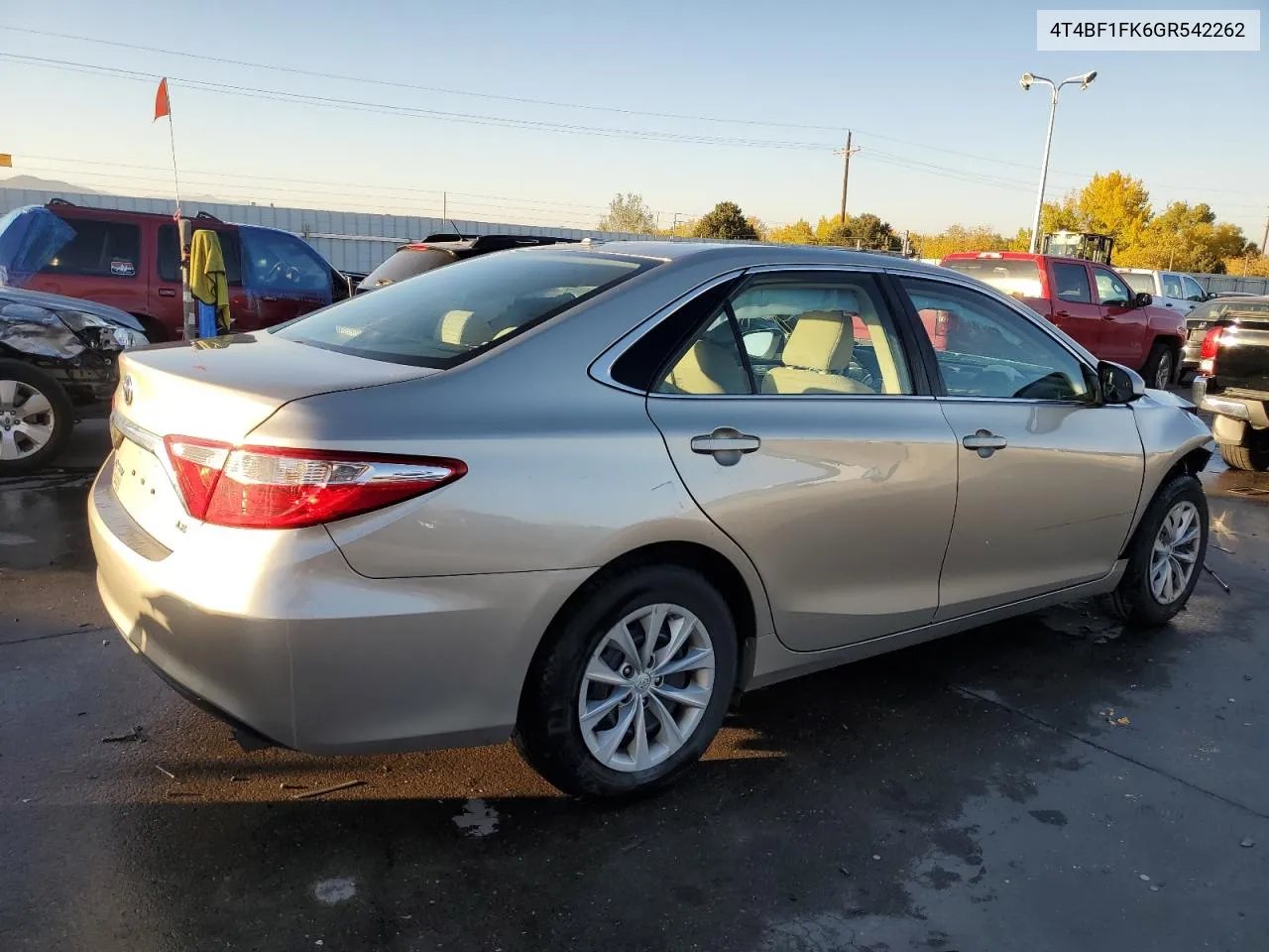 2016 Toyota Camry Le VIN: 4T4BF1FK6GR542262 Lot: 77703404