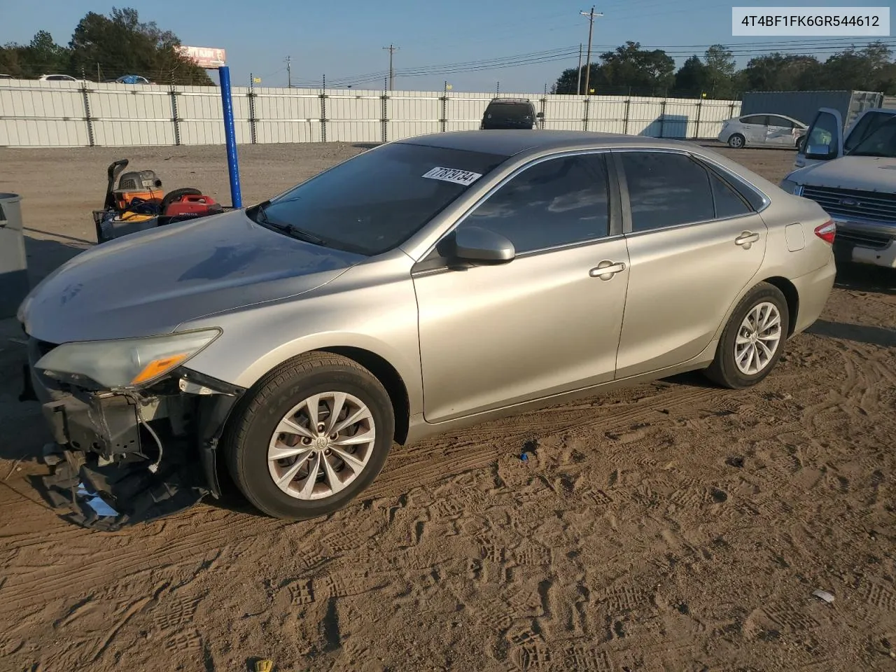 2016 Toyota Camry Le VIN: 4T4BF1FK6GR544612 Lot: 77879734