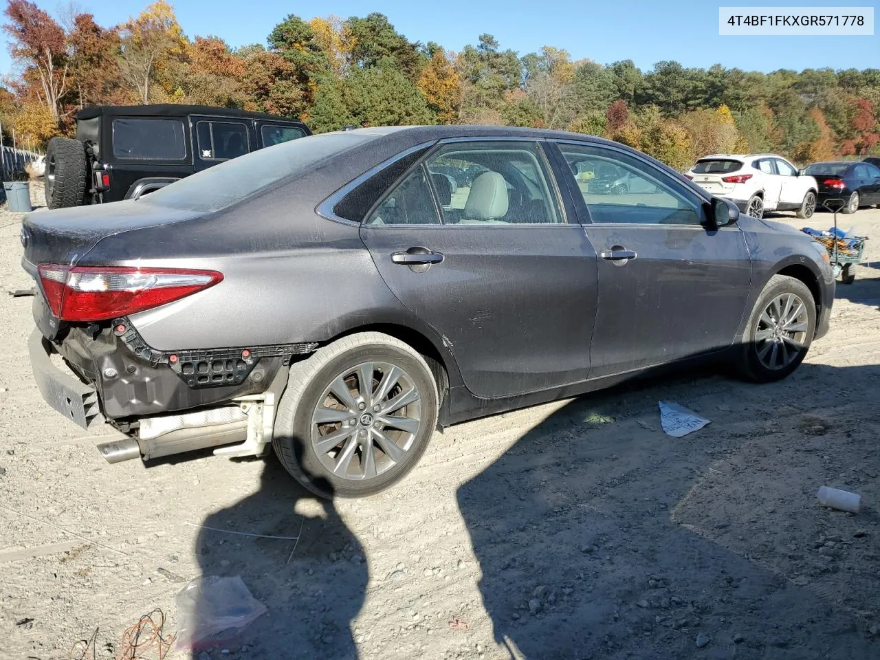 2016 Toyota Camry Le VIN: 4T4BF1FKXGR571778 Lot: 77950724