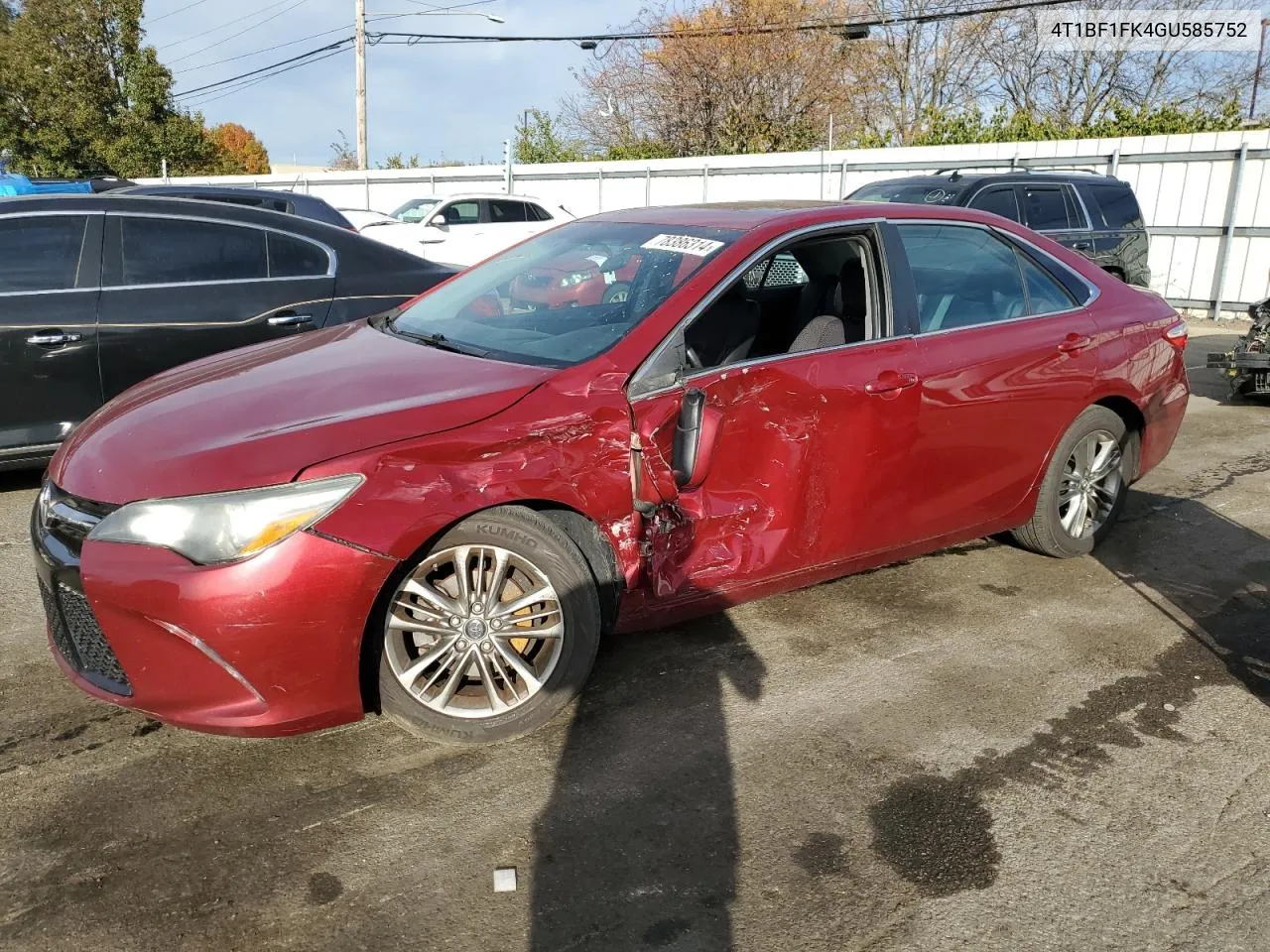 2016 Toyota Camry Le VIN: 4T1BF1FK4GU585752 Lot: 78386314