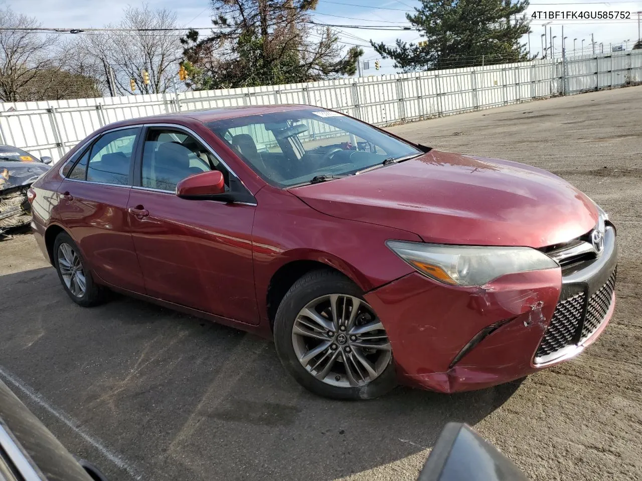 2016 Toyota Camry Le VIN: 4T1BF1FK4GU585752 Lot: 78386314