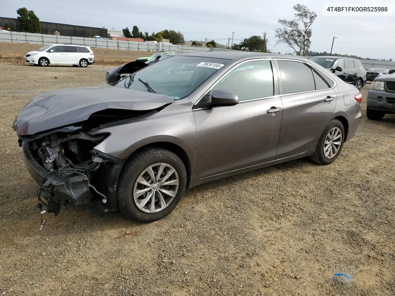 2016 Toyota Camry Le VIN: 4T4BF1FK0GR525988 Lot: 78836104