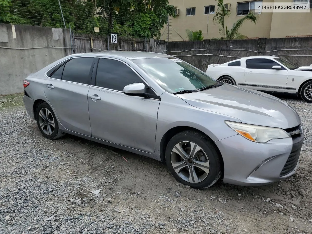 2016 Toyota Camry Le VIN: 4T4BF1FK3GR548942 Lot: 79199084