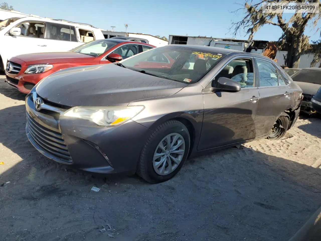 2016 Toyota Camry Le VIN: 4T4BF1FK2GR545109 Lot: 79208204