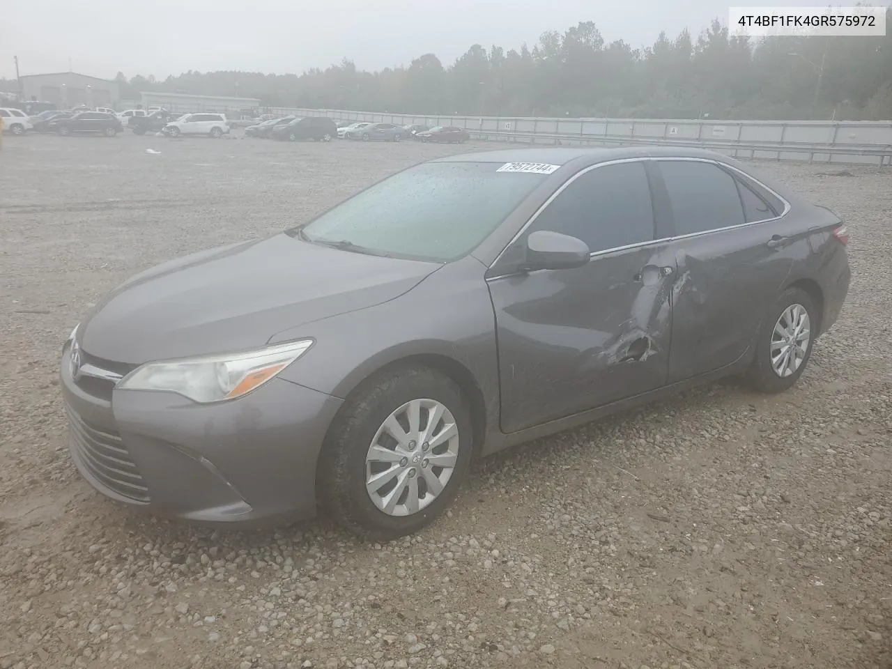 2016 Toyota Camry Le VIN: 4T4BF1FK4GR575972 Lot: 79572744