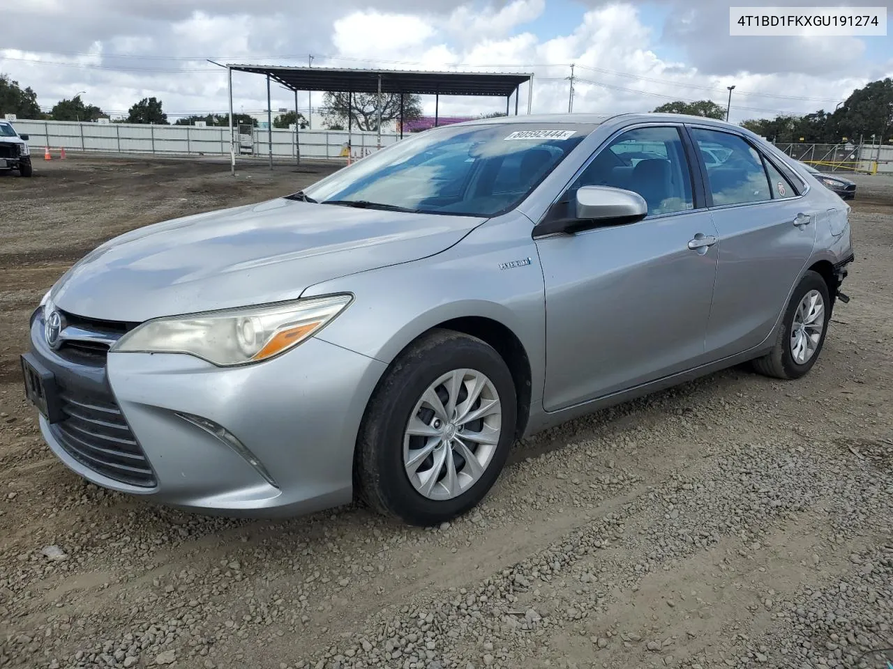 2016 Toyota Camry Hybrid VIN: 4T1BD1FKXGU191274 Lot: 80592444