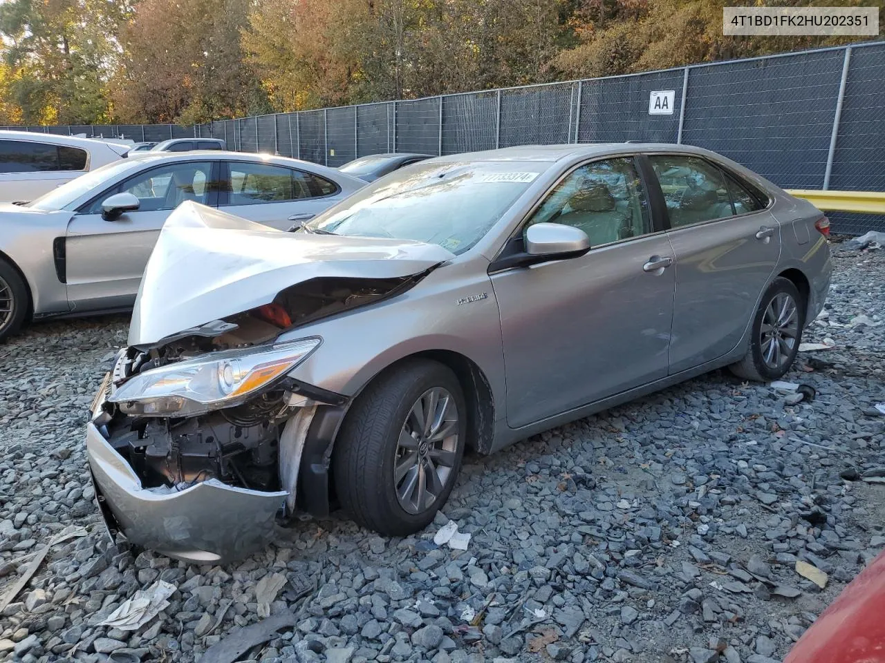 2017 Toyota Camry Hybrid VIN: 4T1BD1FK2HU202351 Lot: 77733374