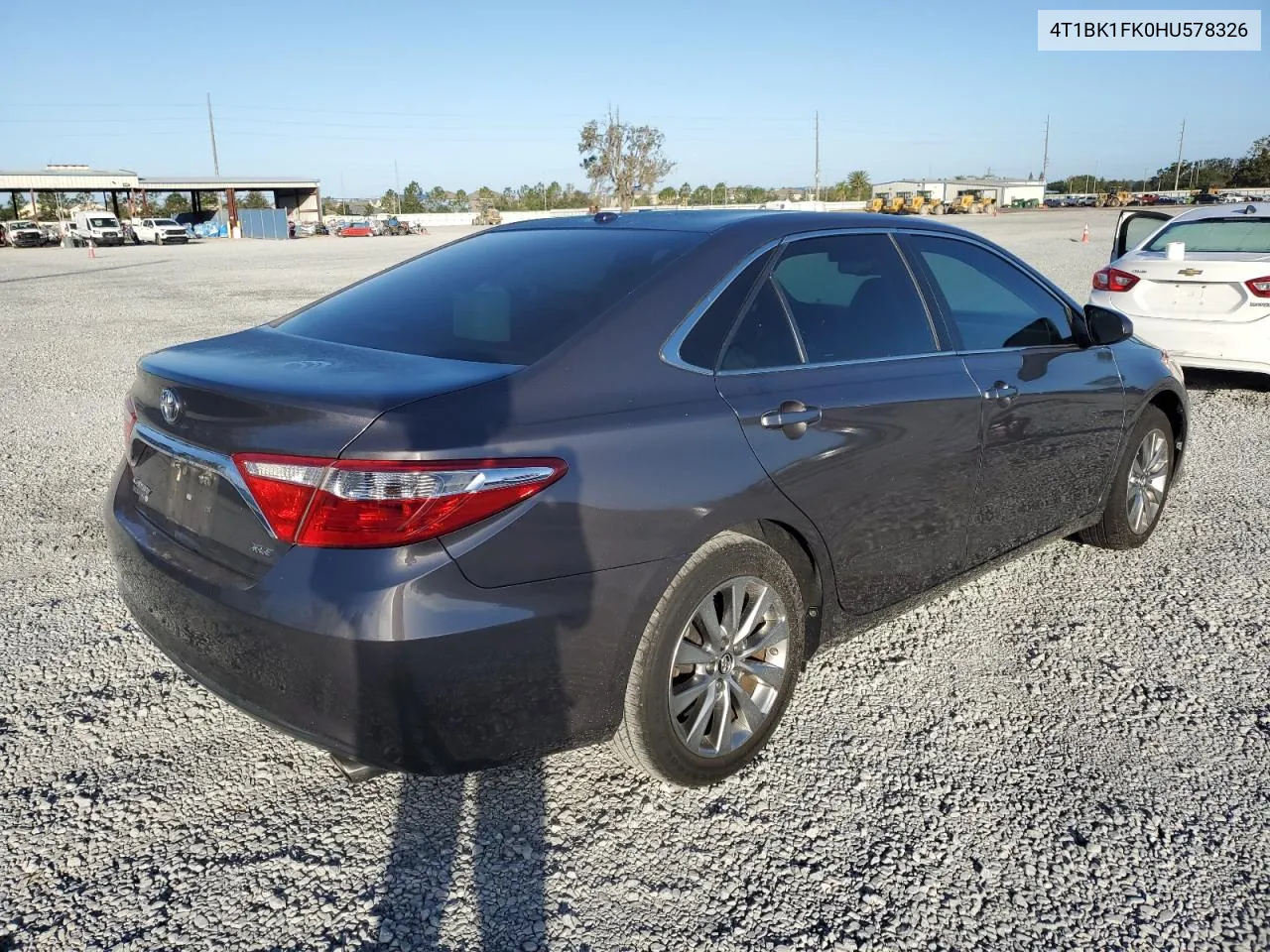 2017 Toyota Camry Xse VIN: 4T1BK1FK0HU578326 Lot: 80440974