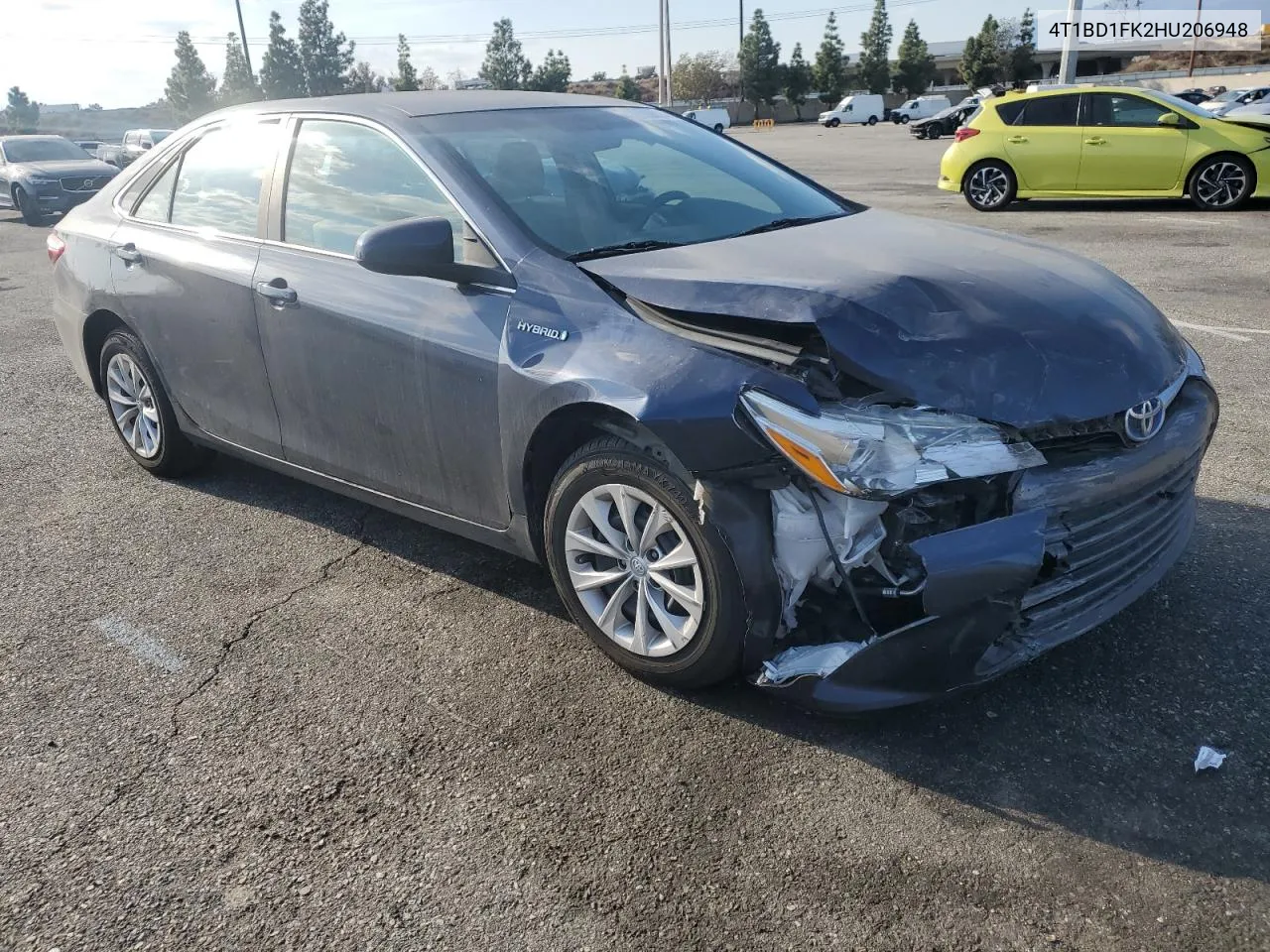 2017 Toyota Camry Hybrid VIN: 4T1BD1FK2HU206948 Lot: 81336624