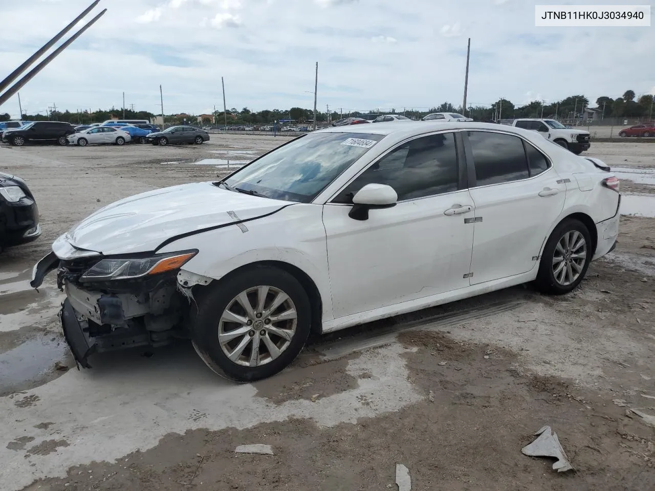 2018 Toyota Camry L VIN: JTNB11HK0J3034940 Lot: 71604684