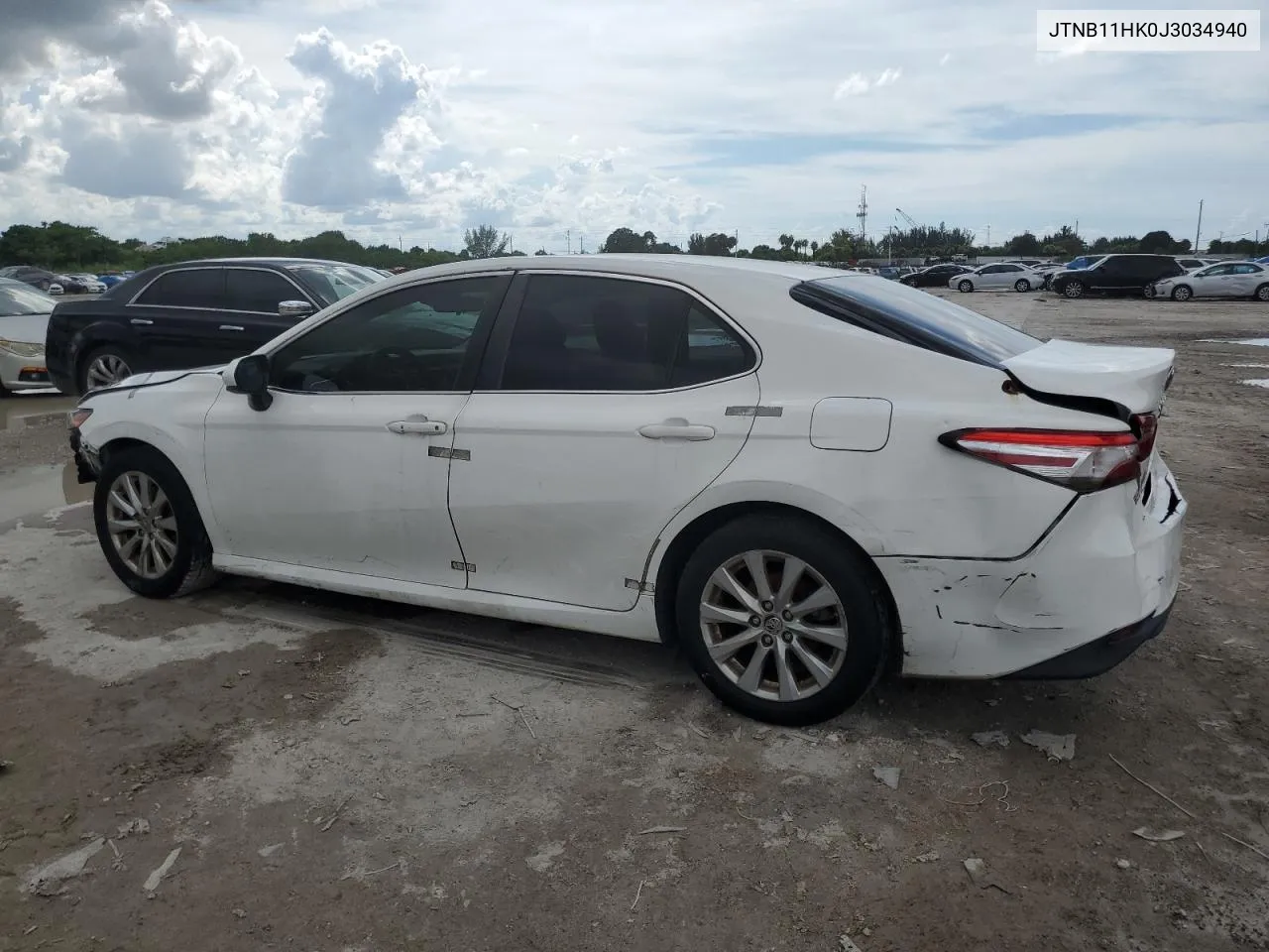 2018 Toyota Camry L VIN: JTNB11HK0J3034940 Lot: 71604684