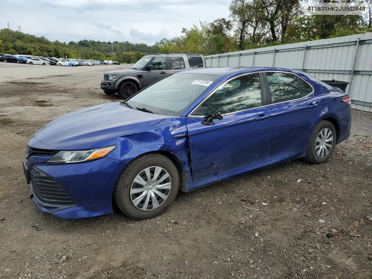 2018 Toyota Camry Le VIN: 4T1B31HK2JU502848 Lot: 72170794