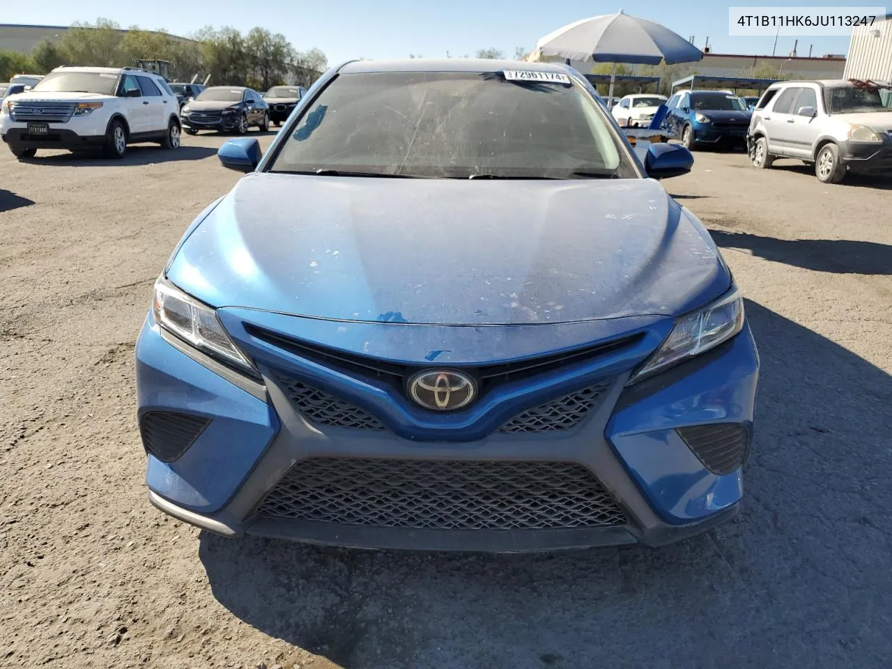 2018 Toyota Camry L VIN: 4T1B11HK6JU113247 Lot: 72961174