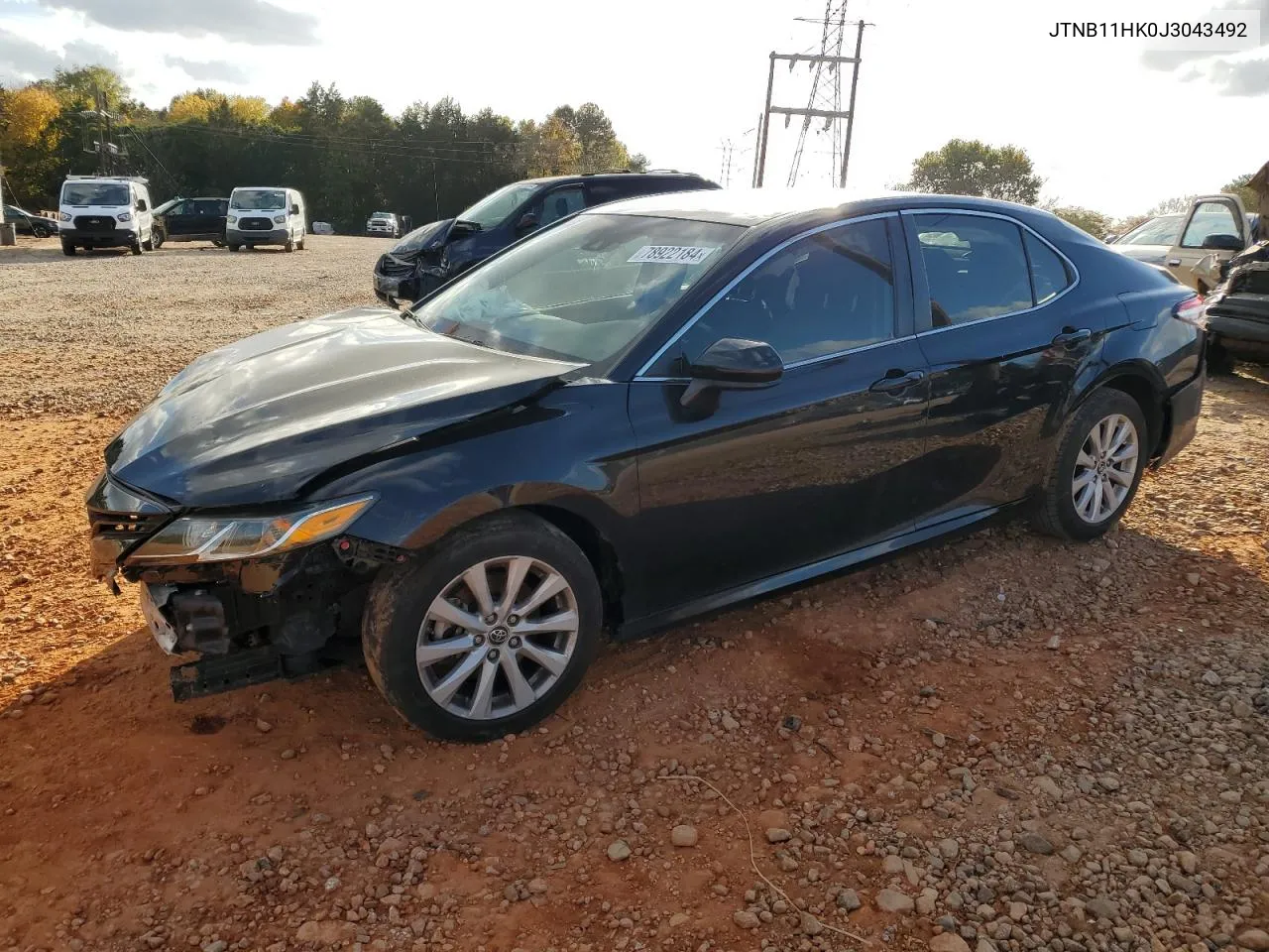 2018 Toyota Camry L VIN: JTNB11HK0J3043492 Lot: 78922184