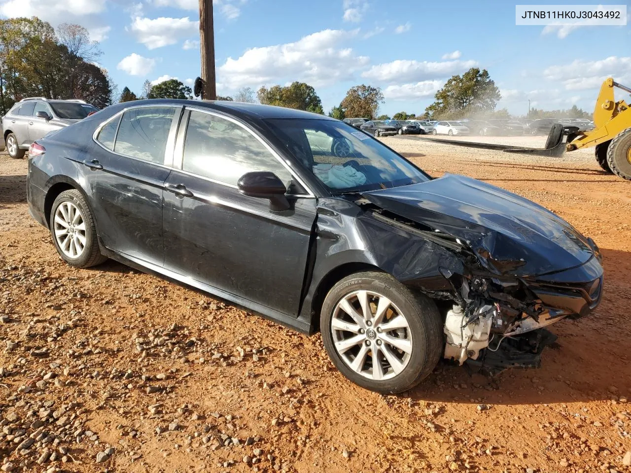 2018 Toyota Camry L VIN: JTNB11HK0J3043492 Lot: 78922184