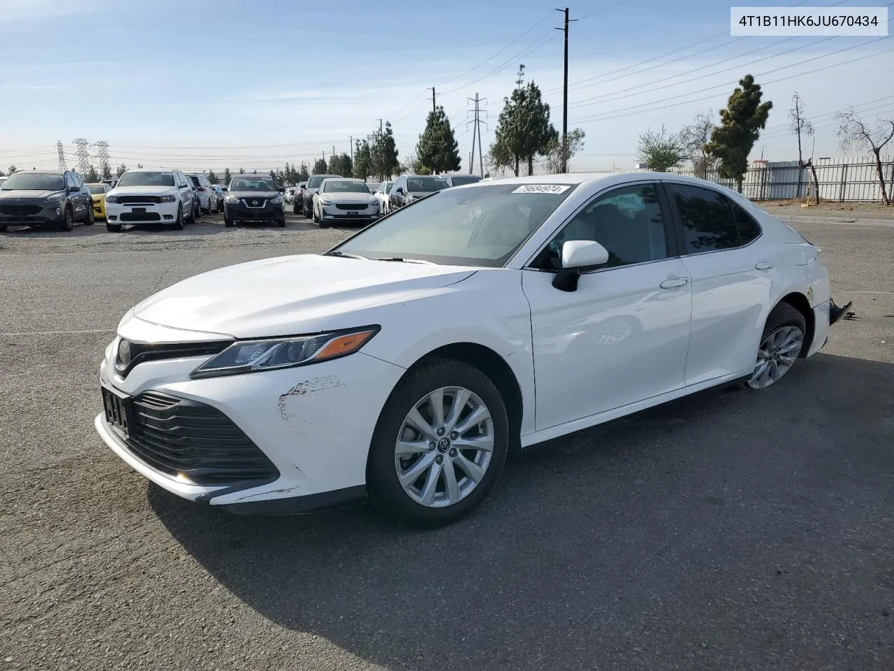 2018 Toyota Camry L VIN: 4T1B11HK6JU670434 Lot: 79684974