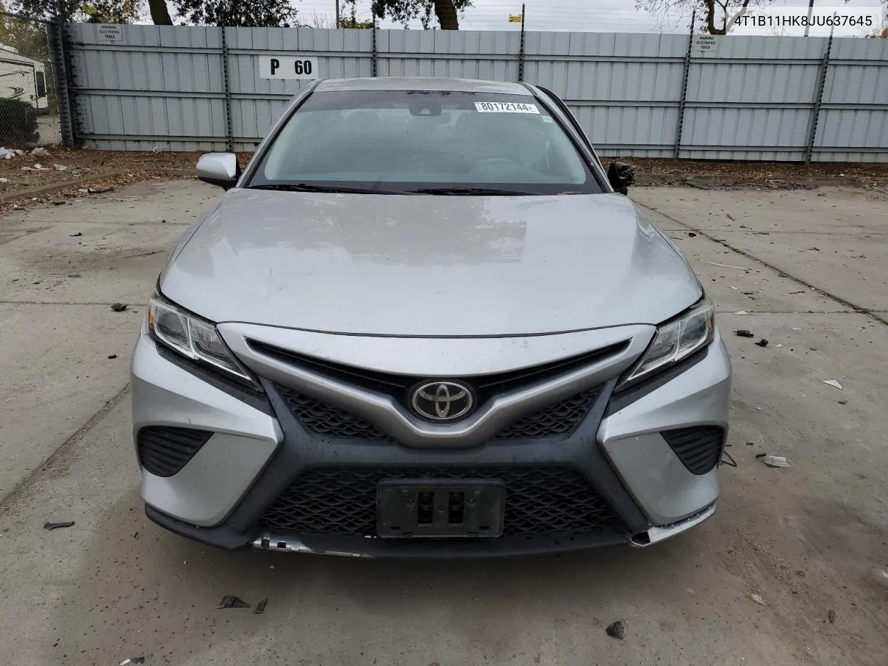 2018 Toyota Camry L VIN: 4T1B11HK8JU637645 Lot: 80172144