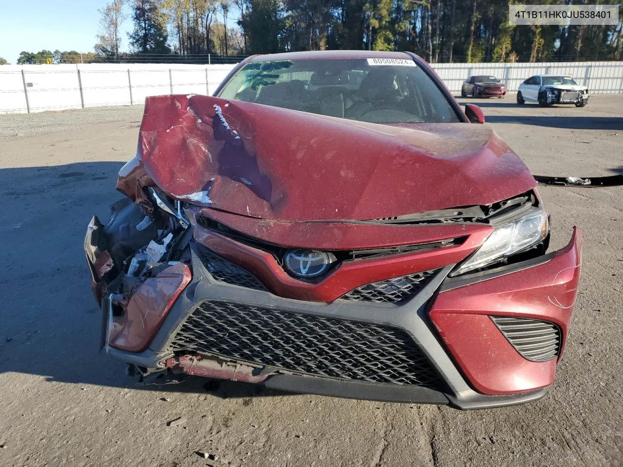 2018 Toyota Camry L VIN: 4T1B11HK0JU538401 Lot: 80508524