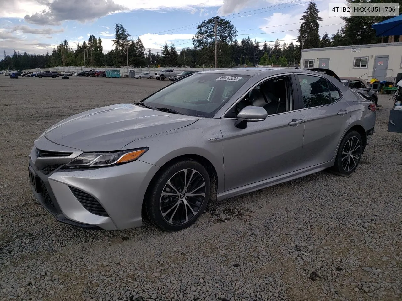 2019 Toyota Camry Hybrid VIN: 4T1B21HKXKU511706 Lot: 60432504