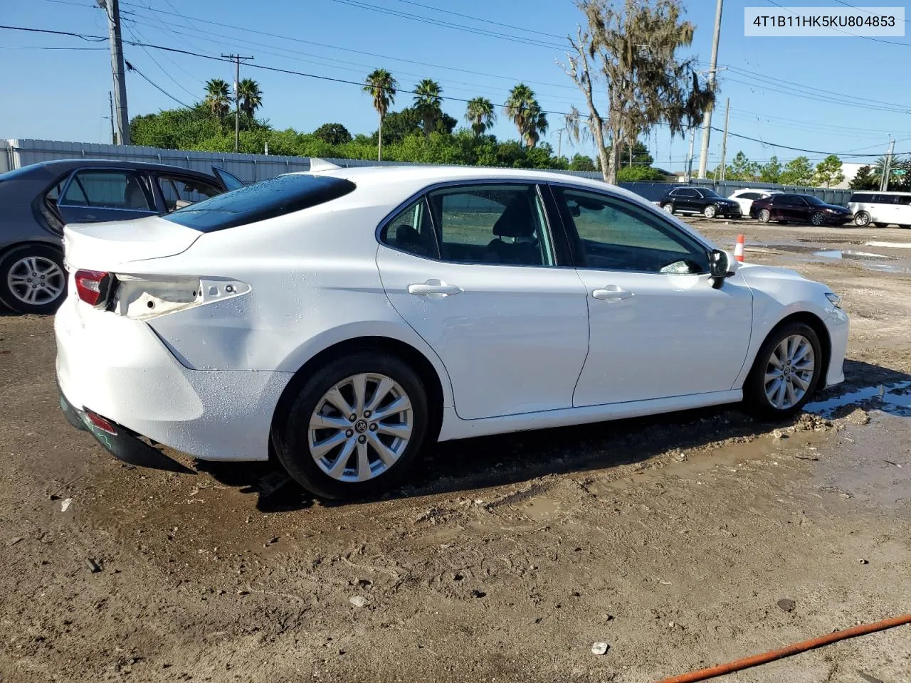 4T1B11HK5KU804853 2019 Toyota Camry L