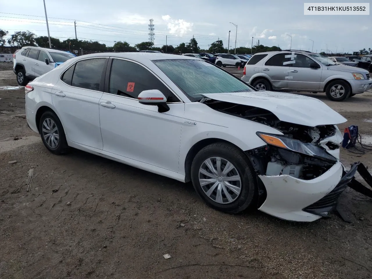 4T1B31HK1KU513552 2019 Toyota Camry Le