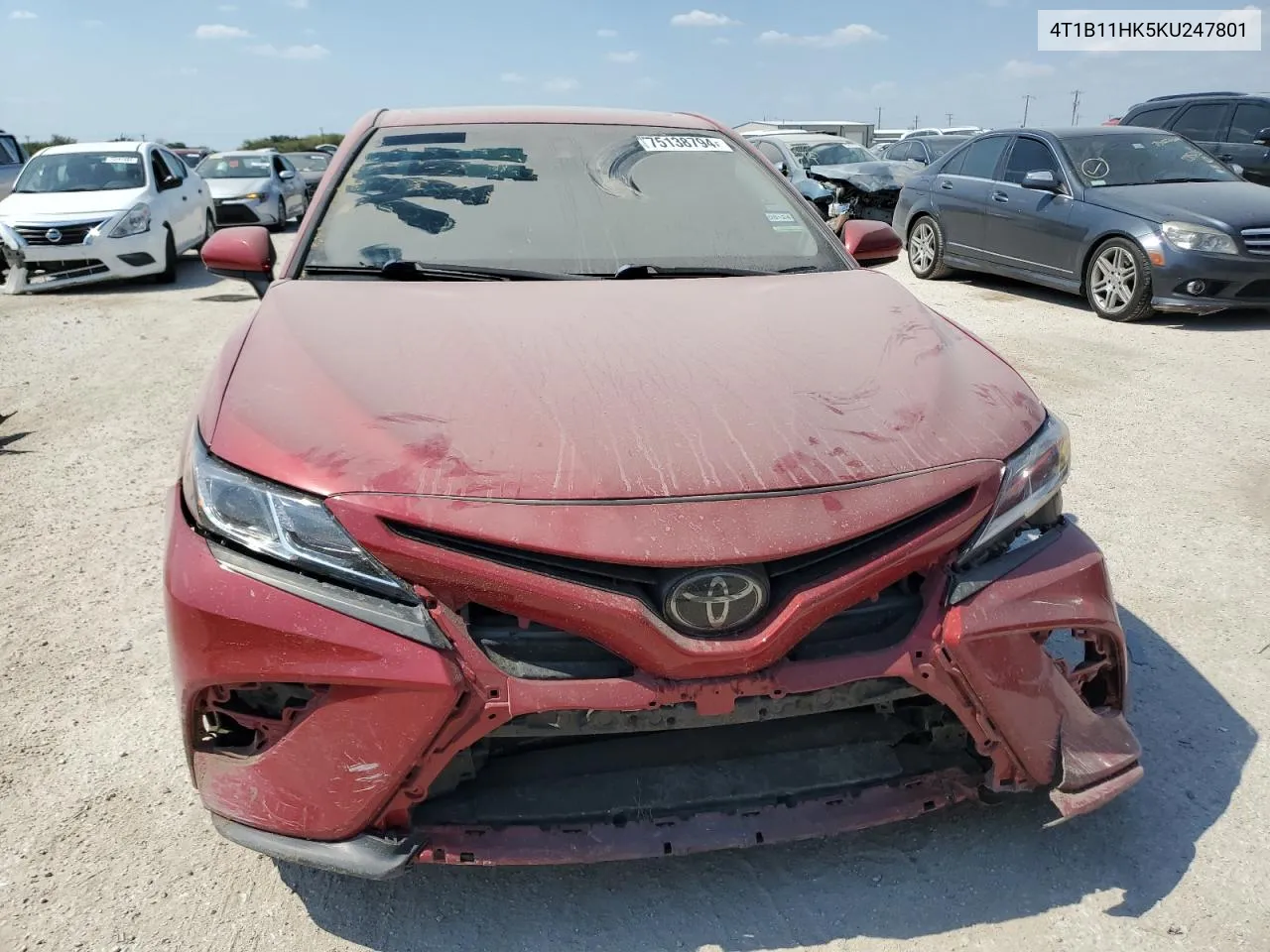 4T1B11HK5KU247801 2019 Toyota Camry L