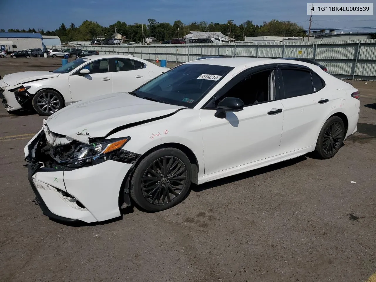 2020 Toyota Camry Se VIN: 4T1G11BK4LU003539 Lot: 72114514