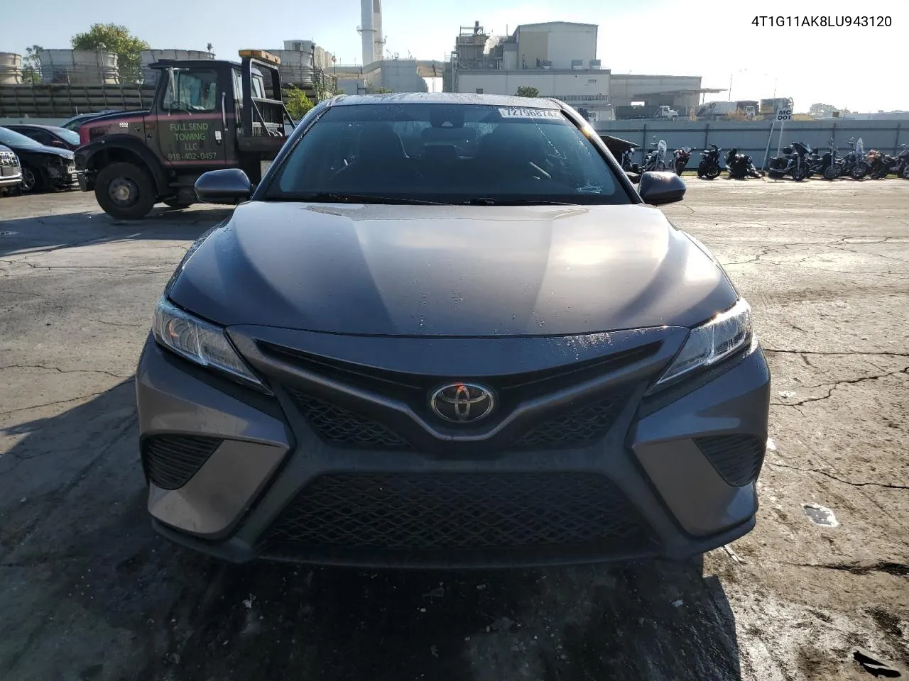 2020 Toyota Camry Se VIN: 4T1G11AK8LU943120 Lot: 72796874