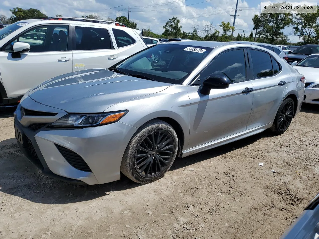 2020 Toyota Camry Se VIN: 4T1G11AKXLU315589 Lot: 73836764