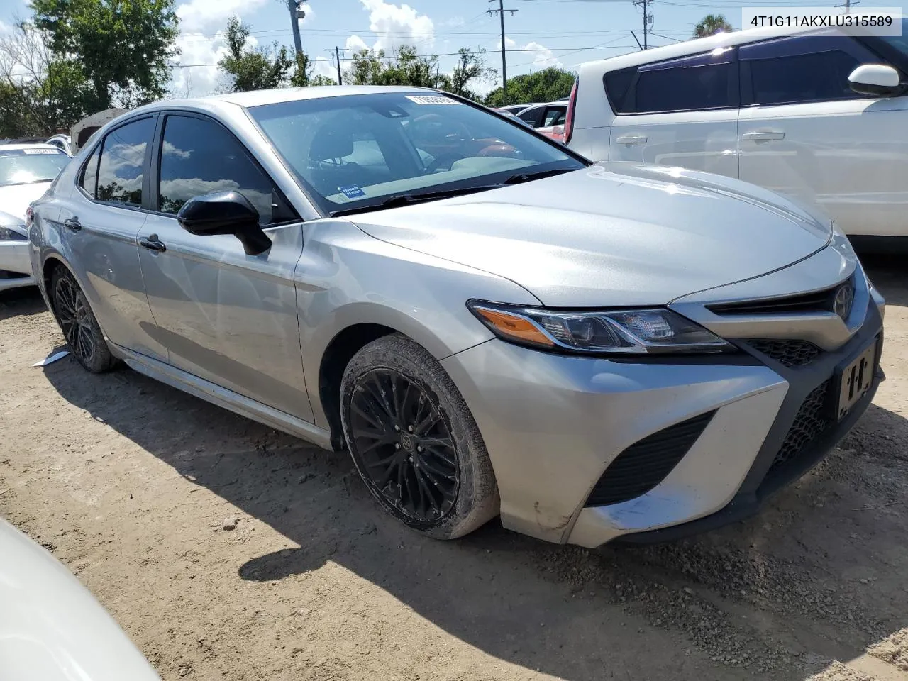 4T1G11AKXLU315589 2020 Toyota Camry Se