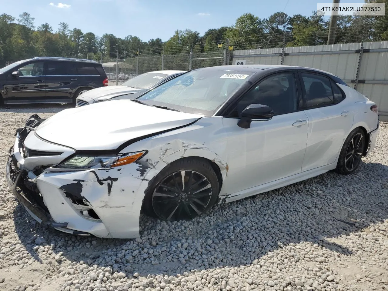 2020 Toyota Camry Xse VIN: 4T1K61AK2LU377550 Lot: 75281934