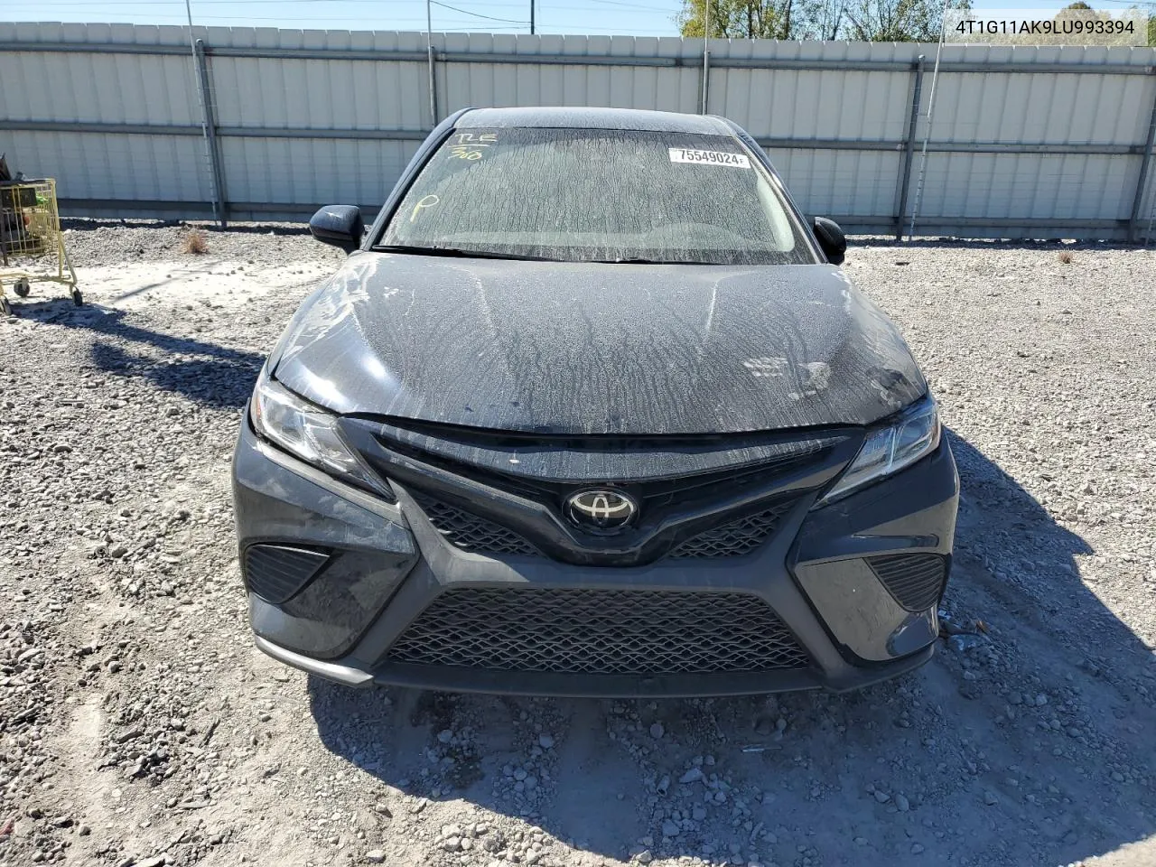 2020 Toyota Camry Se VIN: 4T1G11AK9LU993394 Lot: 75549024