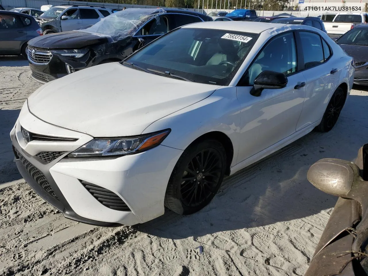 2020 Toyota Camry Se VIN: 4T1G11AK7LU381534 Lot: 75933154