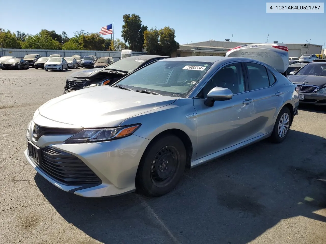 2020 Toyota Camry Le VIN: 4T1C31AK4LU521757 Lot: 75953724