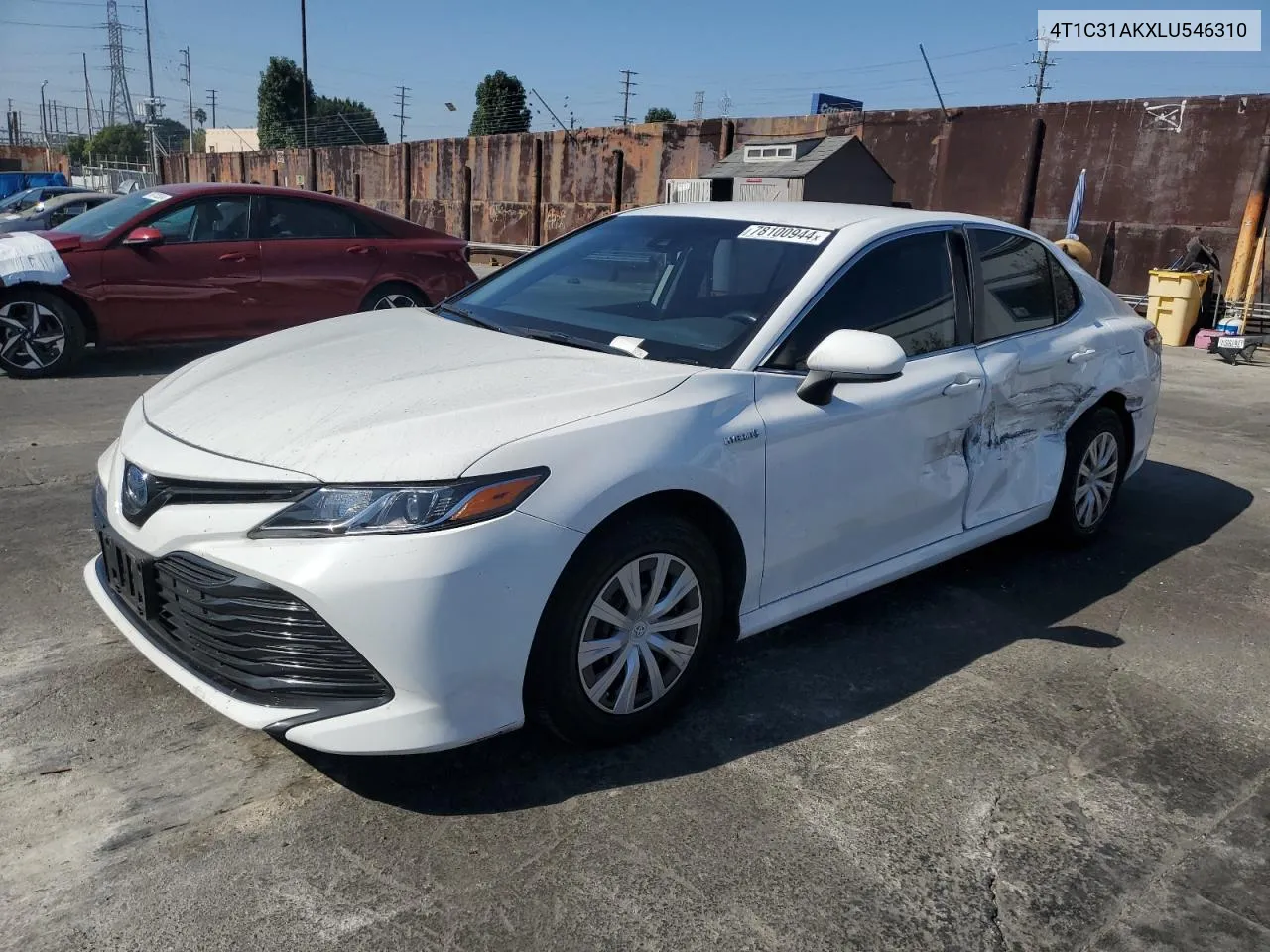 2020 Toyota Camry Le VIN: 4T1C31AKXLU546310 Lot: 78100944