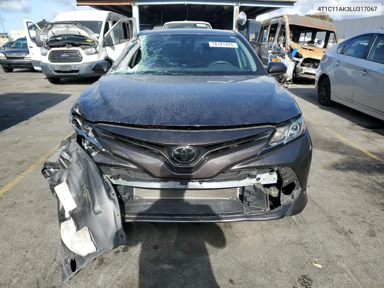 2020 Toyota Camry Le VIN: 4T1C11AK3LU317067 Lot: 78181424