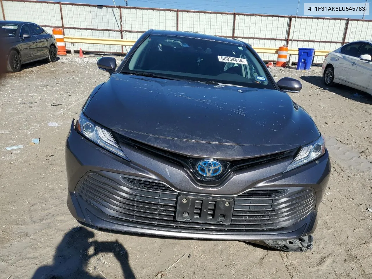 2020 Toyota Camry Xle VIN: 4T1F31AK8LU545783 Lot: 80034844