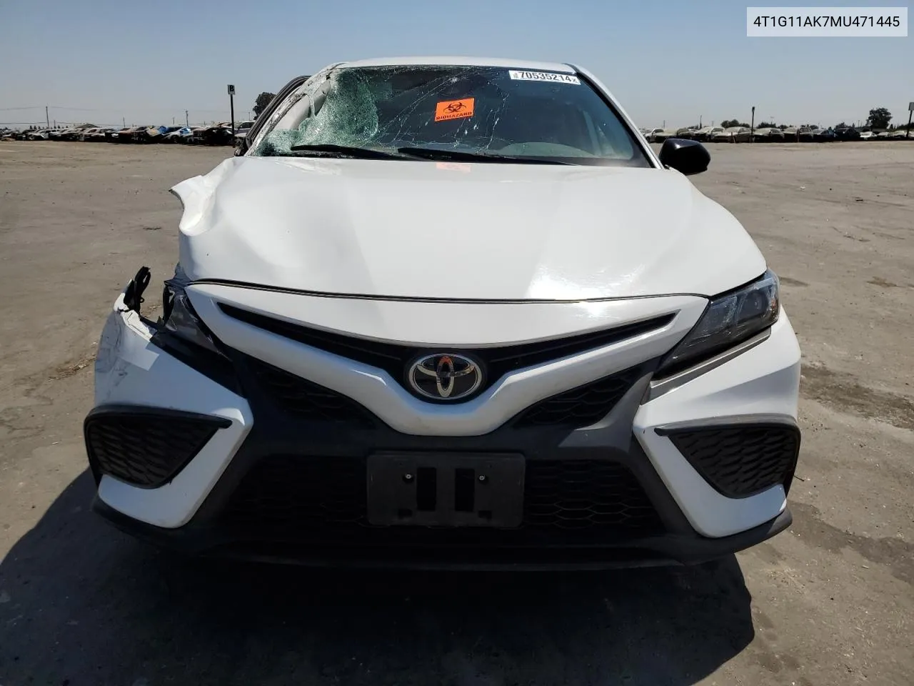 2021 Toyota Camry Se VIN: 4T1G11AK7MU471445 Lot: 70535214