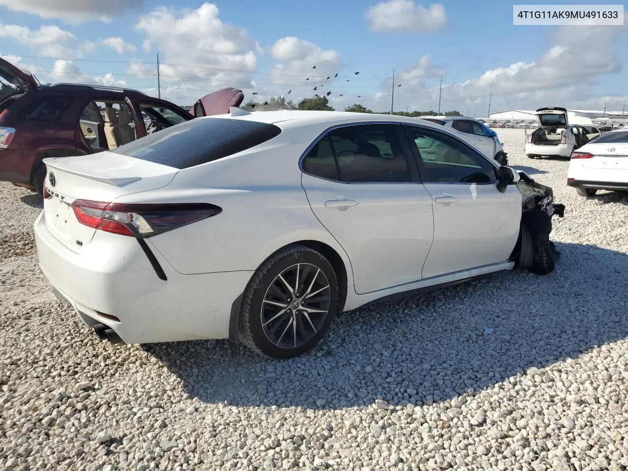 2021 Toyota Camry Se VIN: 4T1G11AK9MU491633 Lot: 72249824